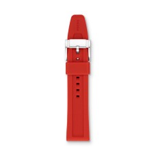 Fossil Watch Strap Band Silicone Silvertone Buckle (Red, 22mm)