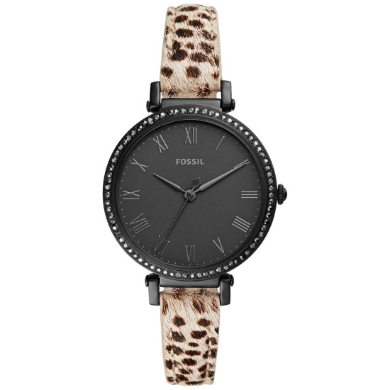  Women’s Kinsey Spotted Leather Strap Watch, Black, ES4726