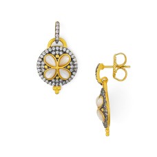 Freida Rothman Fleur Bloom Drop Earrings, Gold