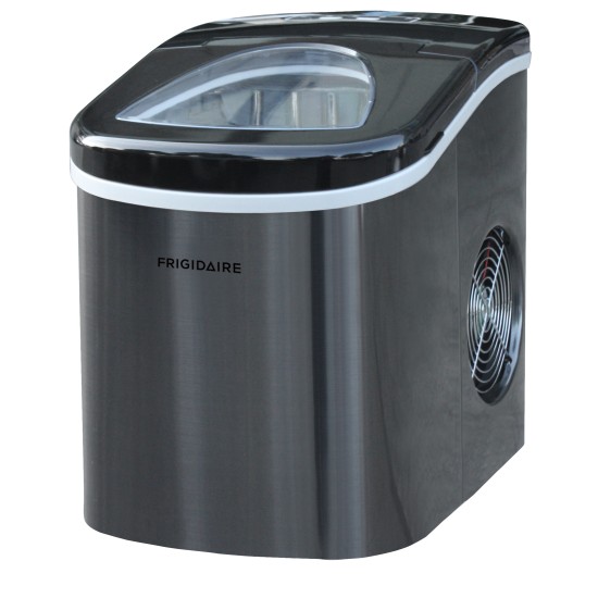  Portable Self Cleaning Ice Maker (Black Stainless Steel)