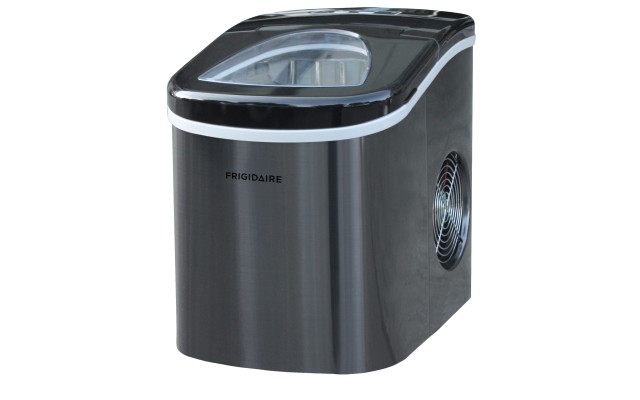  Portable Self Cleaning Ice Maker (Black Stainless Steel)