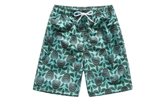 Funny Summer Swim Trunks for Kids, Quick Dry Swim Shorts for Boys and Girls, Bathing Suits, Swimwear, Swim Shorts with Various Colors & Designs, Quick Dry Nylon Shorts, Green Turtle, 3-4T