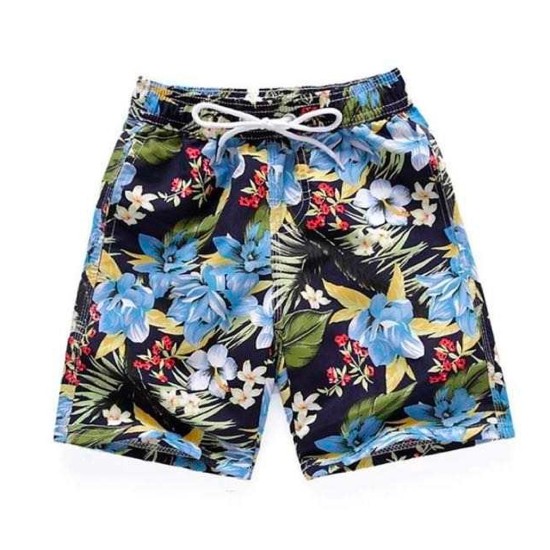 Funny Summer Swim Trunks for Kids, Quick Dry Swim Shorts for Boys and Girls, Bathing Suits, Swimwear, Swim Shorts with Various Colors & Designs, Quick Dry Nylon Shorts, Flowers, 7-8T