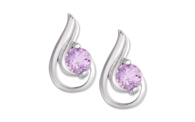 Amethyst Teardrop Stud Earrings (3/8 ct. t.w.) in Sterling Silver/Purple