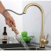 Single Handle kitchen sink mixer tap touch sensor kitchen faucet with Pull Down Sprayer, Gold