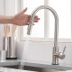 Single Handle kitchen sink mixer tap touch sensor kitchen faucet with Pull Down Sprayer, Brushed Nickel