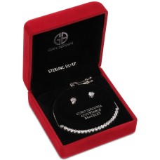 Giani Bernini 2-Pc. Set Cubic Zirconia Bolo Bracelet & Stud Earrings (Gray)