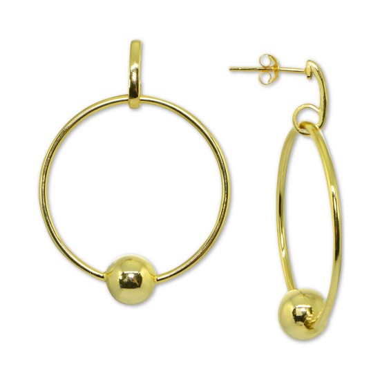  Beaded Circle Drop Earrings in 18k Gold-Plated Sterling Silver