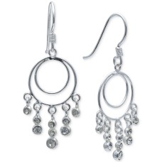 Giani Bernini Crystal Dangle Circle Drop Earrings,Silver