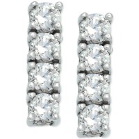 Giani Bernini Cubic Zirconia Bar Stud Earrings in Sterling Silver