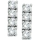 Cubic Zirconia Bar Stud Earrings in Sterling Silver