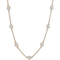 Giani Bernini Cubic Zirconia Bezel-Set Necklace in 18k Gold-Plated Sterling Silver, 16″ + 2″ Extender