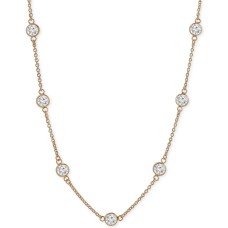 Giani Bernini Cubic Zirconia Bezel-Set Necklace in 18k Gold-Plated Sterling Silver, 16″ + 2″ Extender