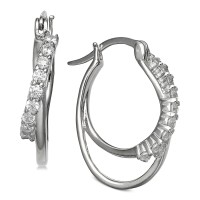 Giani Bernini Cubic Zirconia Double Twist Hoop Earrings