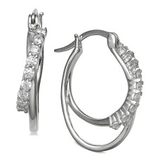 Giani Bernini Cubic Zirconia Double Twist Hoop Earrings
