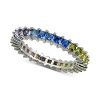 Giani Bernini Cubic Zironia Rainbow Ring in Sterling Silver, Silver Tone, 7