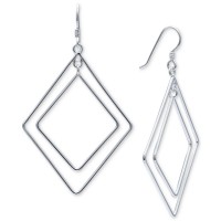 Giani Bernini Double Geometric Drop Earrings in Sterling – Silver