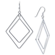 Giani Bernini Double Geometric Drop Earrings in Sterling – Silver