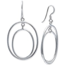 Giani Bernini Double Oval Drop Earrings in Sterling Silver