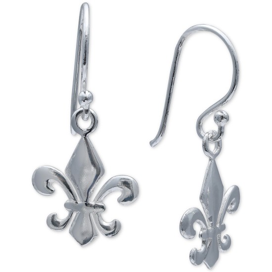  Fleur-de-Lis Drop Earrings in Sterling Silver