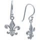  Fleur-de-Lis Drop Earrings in Sterling Silver