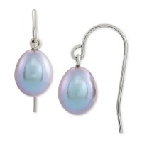 Giani Bernini Grey Cultured Freshwater Pearl (7-8mm) Drop Earrings