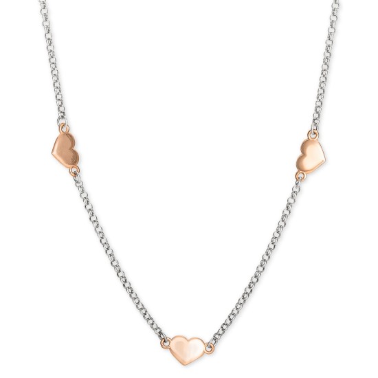  Heart 18″ Chain Necklace (Pink)