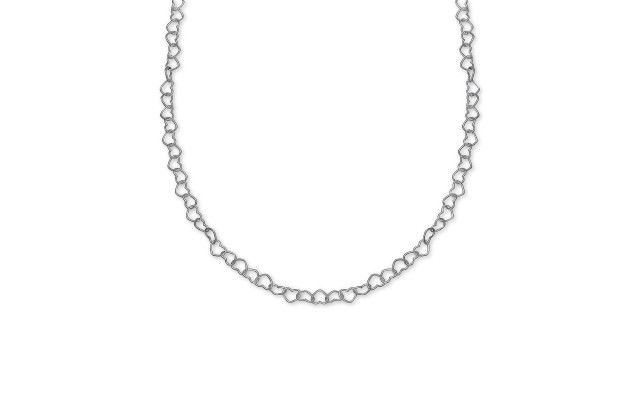  Heart Link 18″ Chain Necklace in Sterling (Silver)