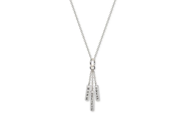  Hope Dream Believe 18″ Pendant Necklace in Sterling – Silver