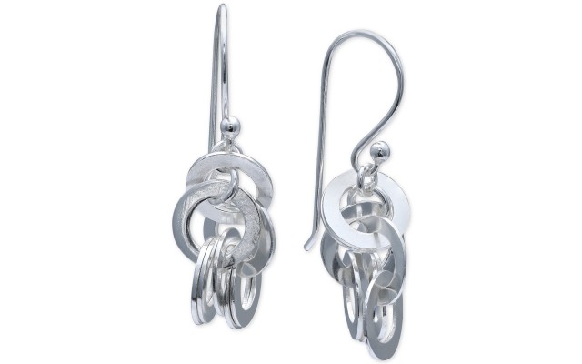  Multi-Circle Drop Earrings in Sterling Silver