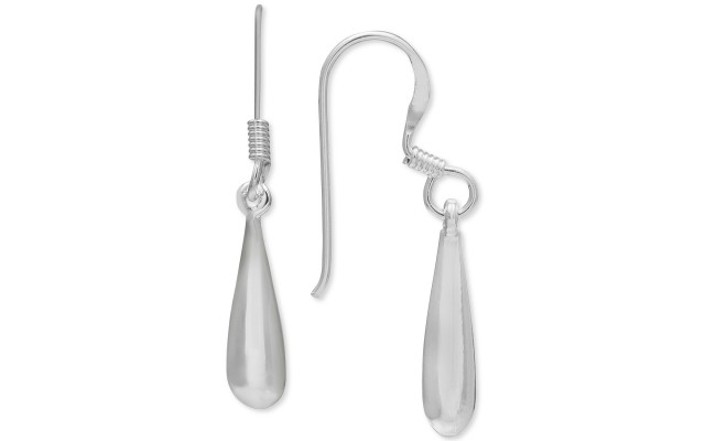  Polished Teardrop Drop Earring (Silver)