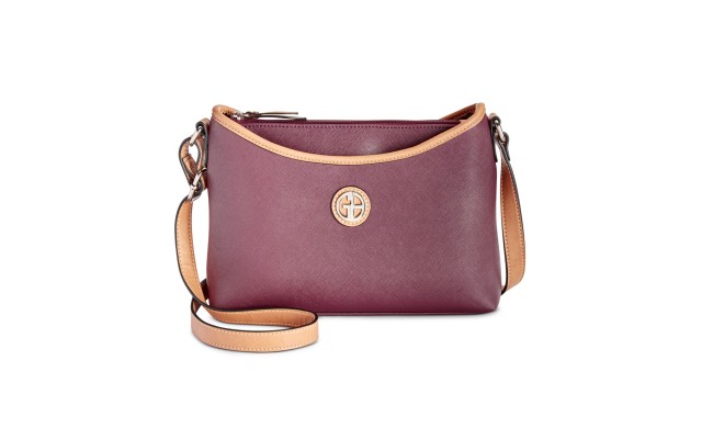  Saffiano East-West Crossbody Handbag, Wine