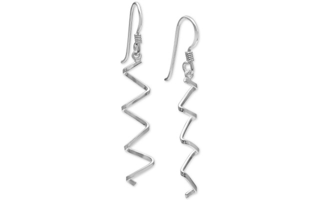  Squiggle Twist Drop Earrings in Sterling Silver