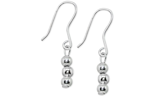  Triple Ball Linear Earrings in Sterling Silver