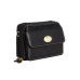  Turn-lock Glazed Crossbody Wallet, Black