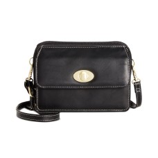 Giani Bernini Turn-lock Glazed Crossbody Wallet, Black
