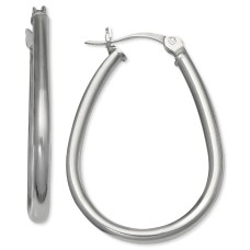 Giani Bernini Women’s Polished Teardrop Hoop Earrings (Silver)