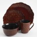  Portina 16 Piece Dinnerware Set, Rust
