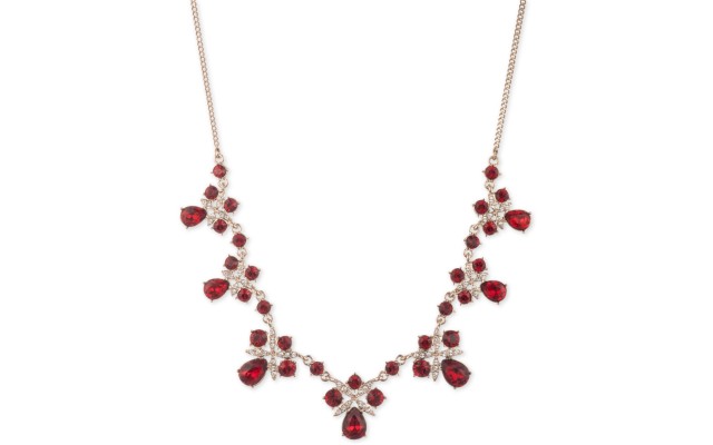  Crystal Frontal Necklace (Red)