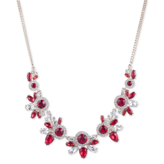  Crystal Statement Necklace (Red)