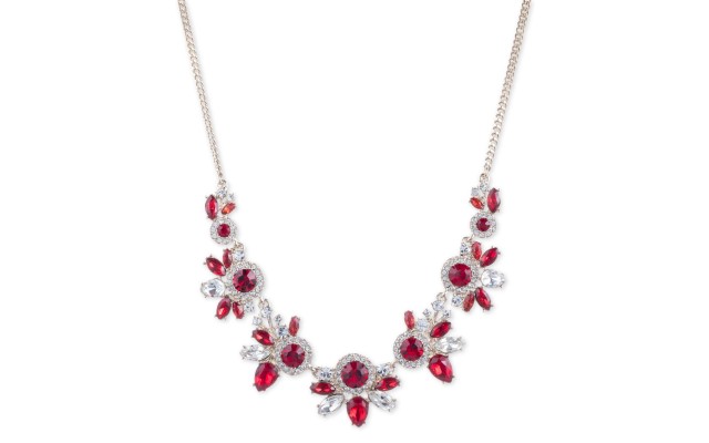  Crystal Statement Necklace (Red)