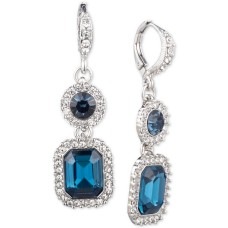 Givenchy Pavé & Stone Double Drop Earrings (Silver)