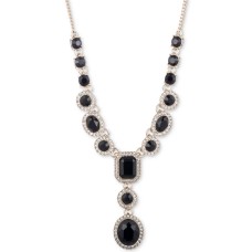 Givenchy Pavé & Stone Lariat Necklace (Gold/Black)