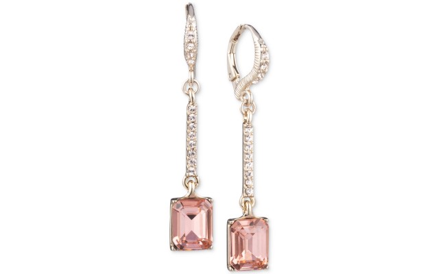  Pavé & Stone Linear Drop Earrings