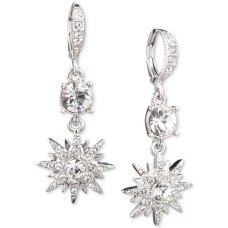 Givenchy Silver-Tone Crystal Star Small Double Drop Earrings (Silver)