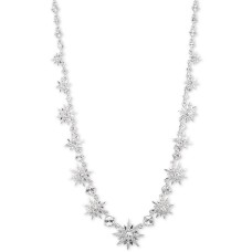 Givenchy Silver-Tone Crystal Starburst Collar Necklace (16+3)