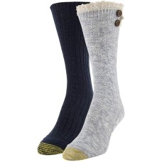 Gold Toe Cable Buttons Crew 2-Pack Chambray (Navy, 9-11)