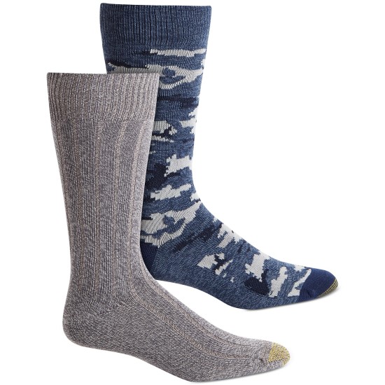  Men’s 2-Pk. Camo Socks (Blue-Gray)