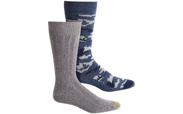  Men’s 2-Pk. Camo Socks (Blue-Gray)