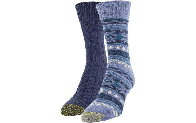  Women’s Recycled Fair Isle Crew Socks (Blue Peacoat,6-9)